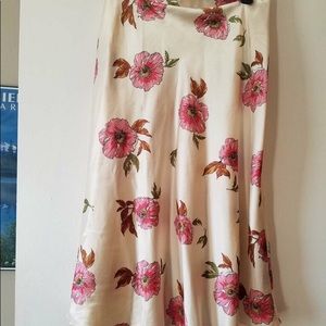 Floral Satin Skirt